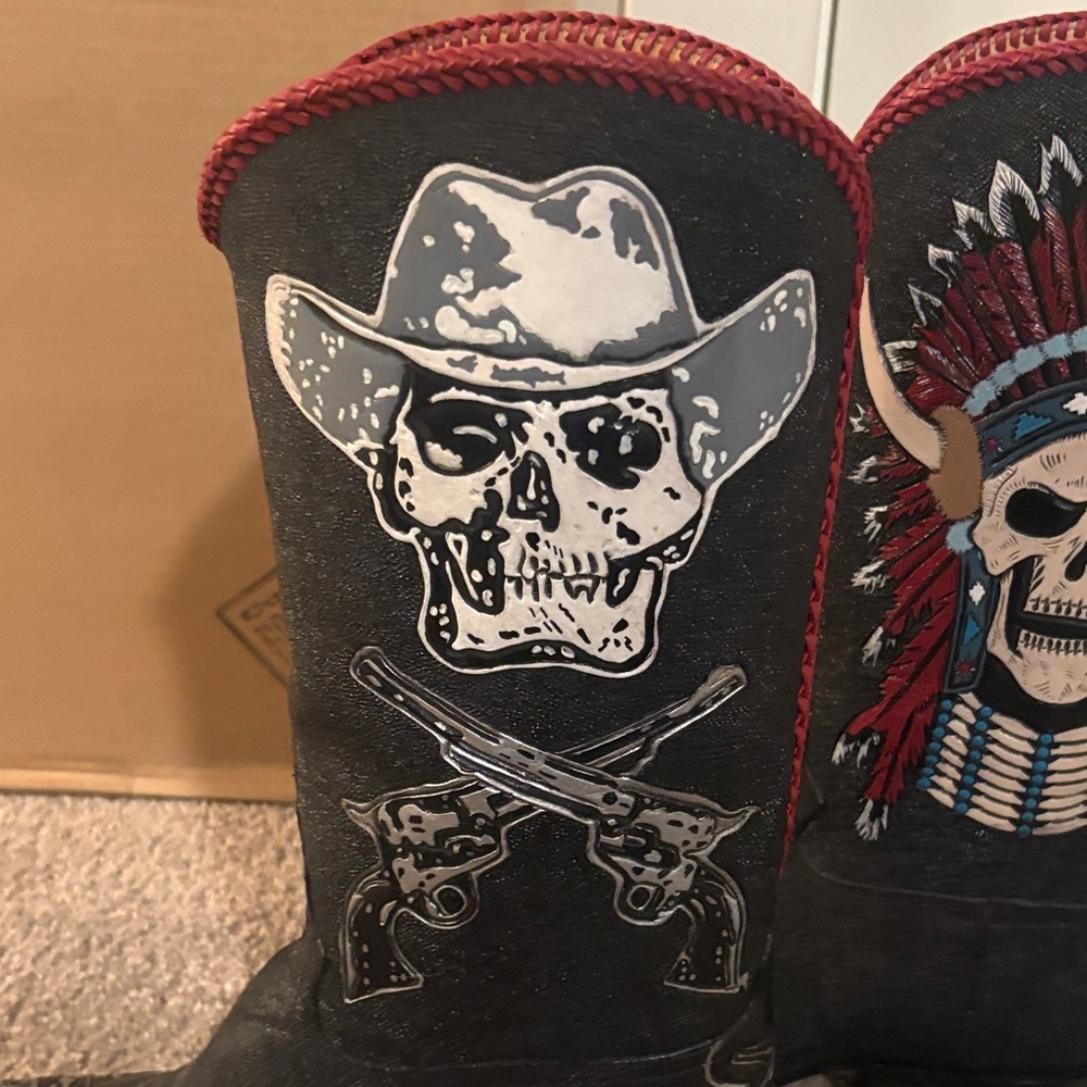 Liberty Boot Company hand made tooled, Lynard Skynard cowboy Boots. NIB. - Picture 5 of 13
